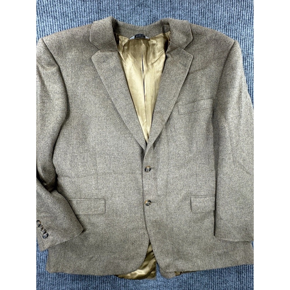 W.H. Belk Blazer Mens 48 Regular Brown Cashmere‎ Wool Sport Coat Jacket Classic